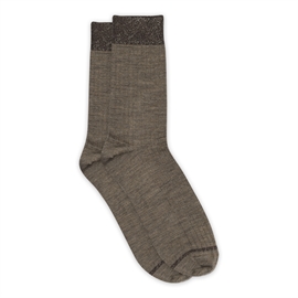 MP Denmark Erina Wool Rib Socks - Brown Melange 40/42