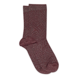 MP Denmark Luisa Glitter Socks - Wine Red 37/39