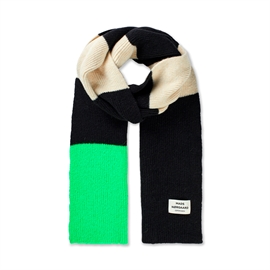 Mads Nørgaard Tosca Alva Strip Scarf - Black/Vanilla Ice hos parfumerihamoghende.dk 