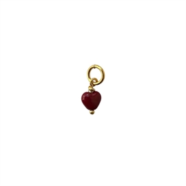 Pico French Mini Heart Vedhæng - Wine