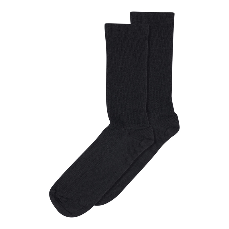 Mp Denmark Fine Wool Rib Socks 40/42 - Black