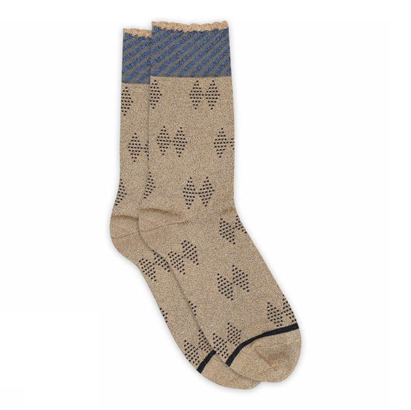 MP Denmark Flora Glitter Socks - Golden Tan 40/42 hos parfumerihamoghende.dk 