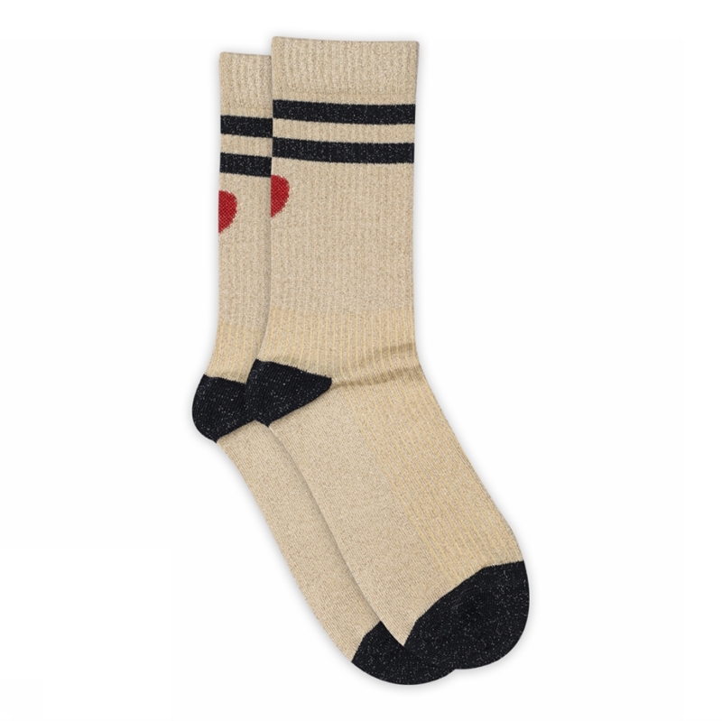 MP Denmark Elga Glitter Socks - Champagne Beige 40/42 hos parfumerihamoghende.dk 