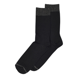 Mp Denmark Erina Wool Rib Socks 37/39 - Black hos parfumerihamoghende.dk 