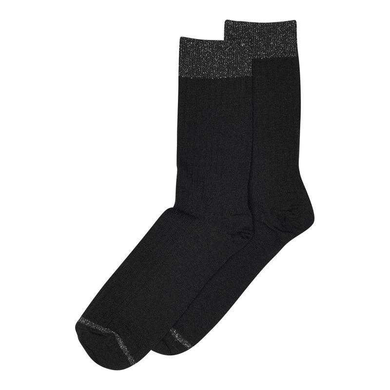 Mp Denmark Erina Wool Rib Socks 40/42 - Black hos parfumerihamoghende.dk 