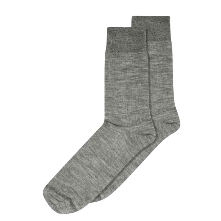 mp Denmark Erina Wool Rib Socks 37/39 - Grey Melange hos parfumerihamoghende.dk 