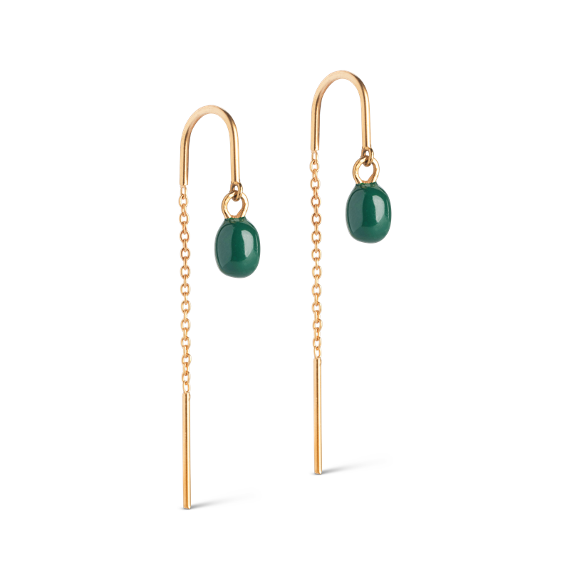 ENAMEL Copenhagen Eleanor Earrings - Petrol Green hos parfumerihamoghende.dk 