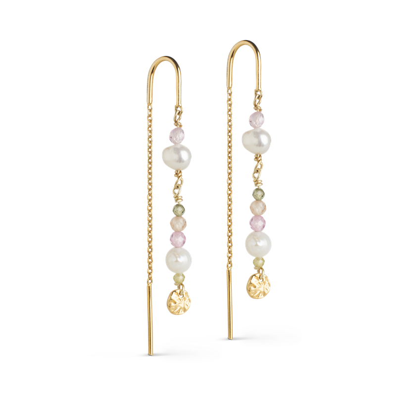 ENAMEL Copenhagen Sofia Earrings - Light Pink, Kaki Green, Peach and Pearl hos parfumerihamoghende.dk 