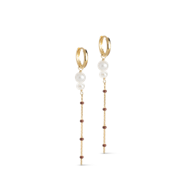 ENAMEL Copenhagen Earring - Lola Hoops Double Pearl Copper