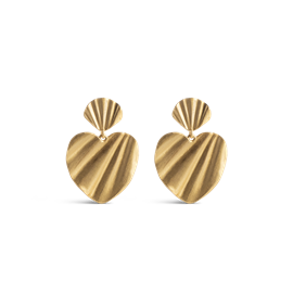 ENAMEL Copenhagen Wave Heart Øreringe Forgyldt hos parfumerihamoghende.dk 