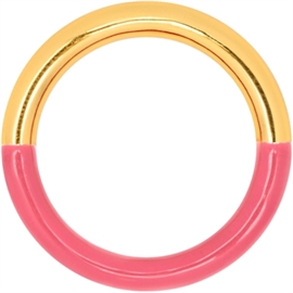 LULU Copenhagen Double Color Ring Gold Coral Pink hos parfumerihamoghende.dk 