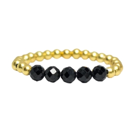 IBU Jewels Ring Round 5 Stones - Onyx hos parfumerihamoghende.dk 