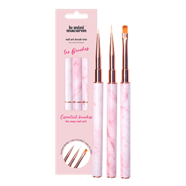 Le Mini Macaron - "Les Brushes", Nail Art Brush Trio hos parfumerihamoghende.dk 