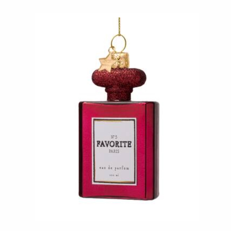 Vondels Glasornament Bordeaux Parfume H10cm hos parfumerihamoghende.dk 