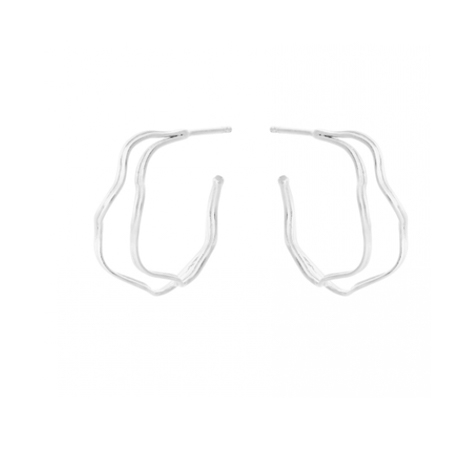 Pernille Corydon Small Double Wave Hoops 23 mm  hos parfumerihamoghende.dk 