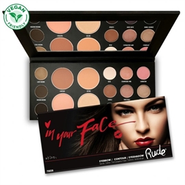 Rude - In Your Face 3-In-1 Palette - Brows, Eyes, Face	hos parfumerihamoghende.dk