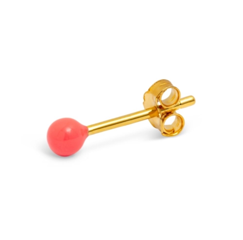 Lulu Copenhagen Color Ball Ørering 1 stk - Burnt Coral 