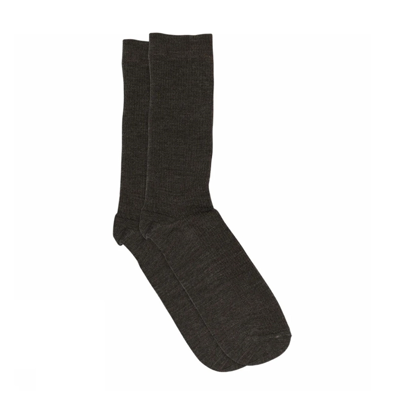 Mp denmark Fine Wool Rib Socks - Dark Brown 40/42 hos parfumerihamoghende.dk 