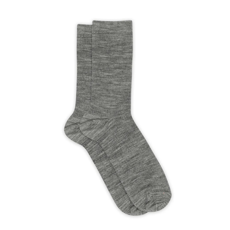 Mp Denmark Fine Wool Rib Socks - Grey Melange 40/42 hos parfumerihamoghende.dk 