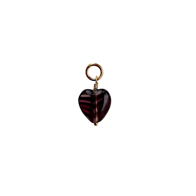 Pico French Heart Vedhæng - Balckberry Stripe