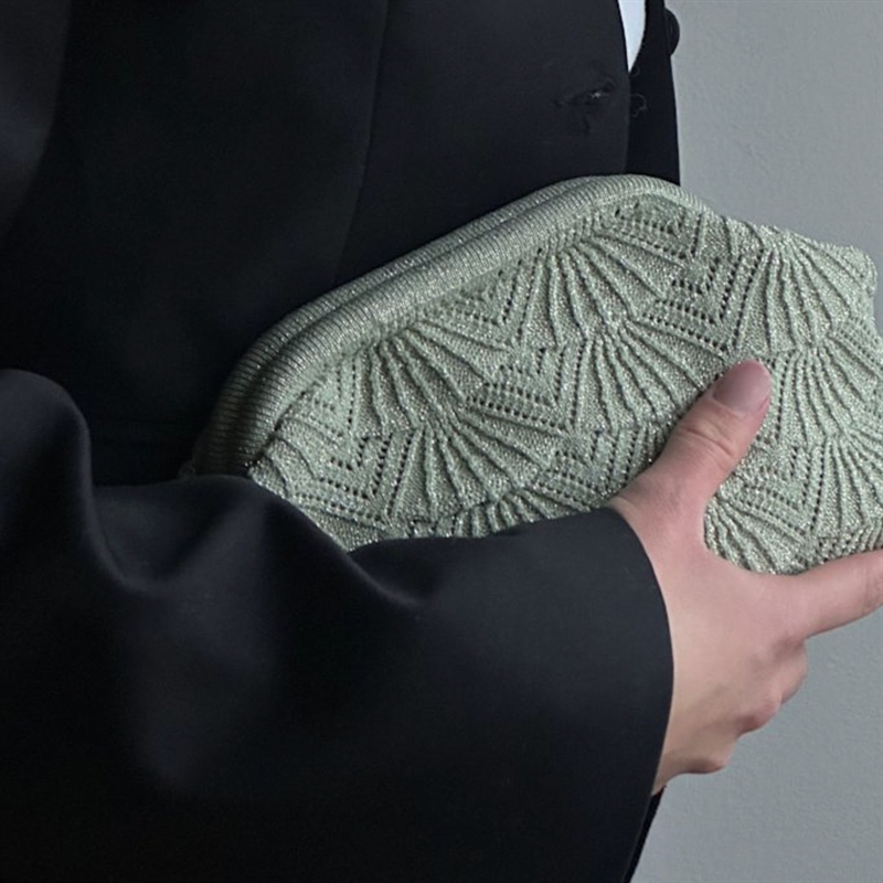 Pico Small Shelly Clutch - Sage Glitter