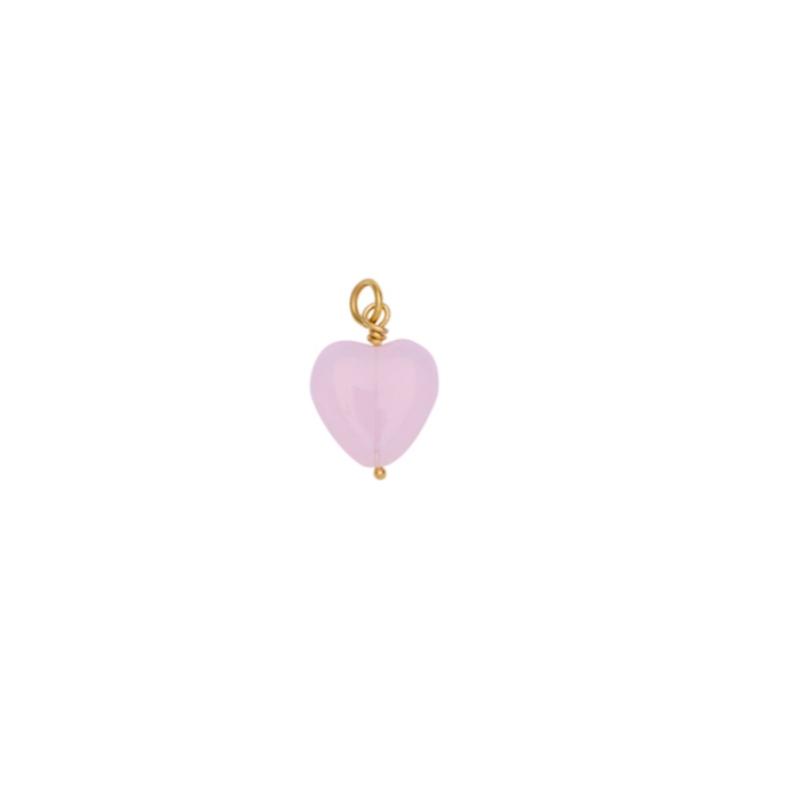 Pico French Grande Heart Vedhæng - Soft Rose
