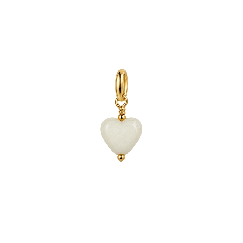 Pico French Mini Heart Vedhæng - Ivory  hos parfumerihamoghende.dk 