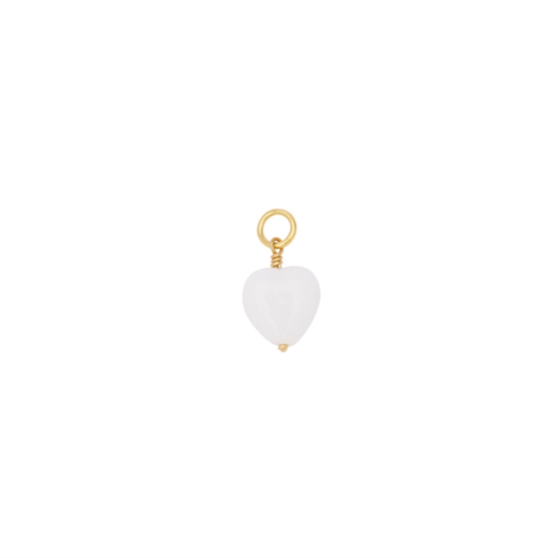 Pico French Heart Vedhæng - White