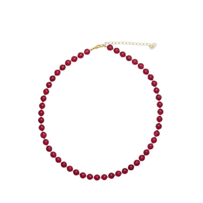 Soi Hailey Rød Jade Halskæde