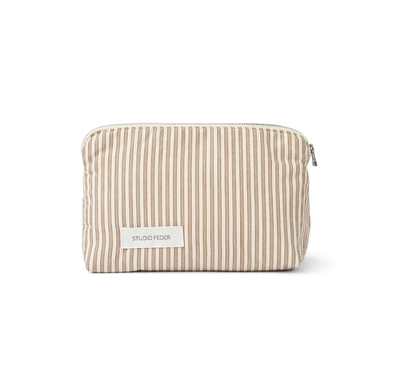 Studie Feder Celia Mini Toiletry Bag - Cotton Brown Beach Stripe