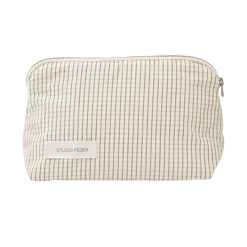 Studie Feder Celia Mini Toiletry Bag - Creme Black Plaid
