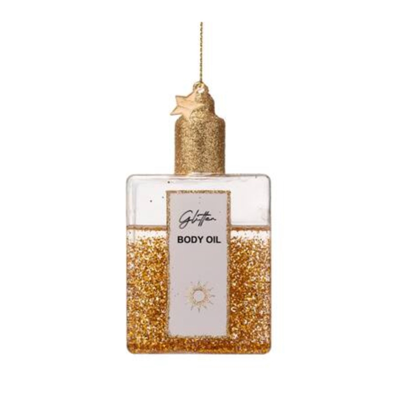 Vondels Glasornament Bodyoil Med Glimmer H10 cm hos parfumerihamoghende.dk 